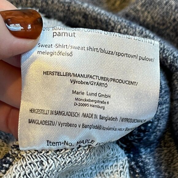 Marie Lund Copenhagen Pullover Cowl Neck Sweater Sweatshirt Blue Cotton - Picture 5 of 7